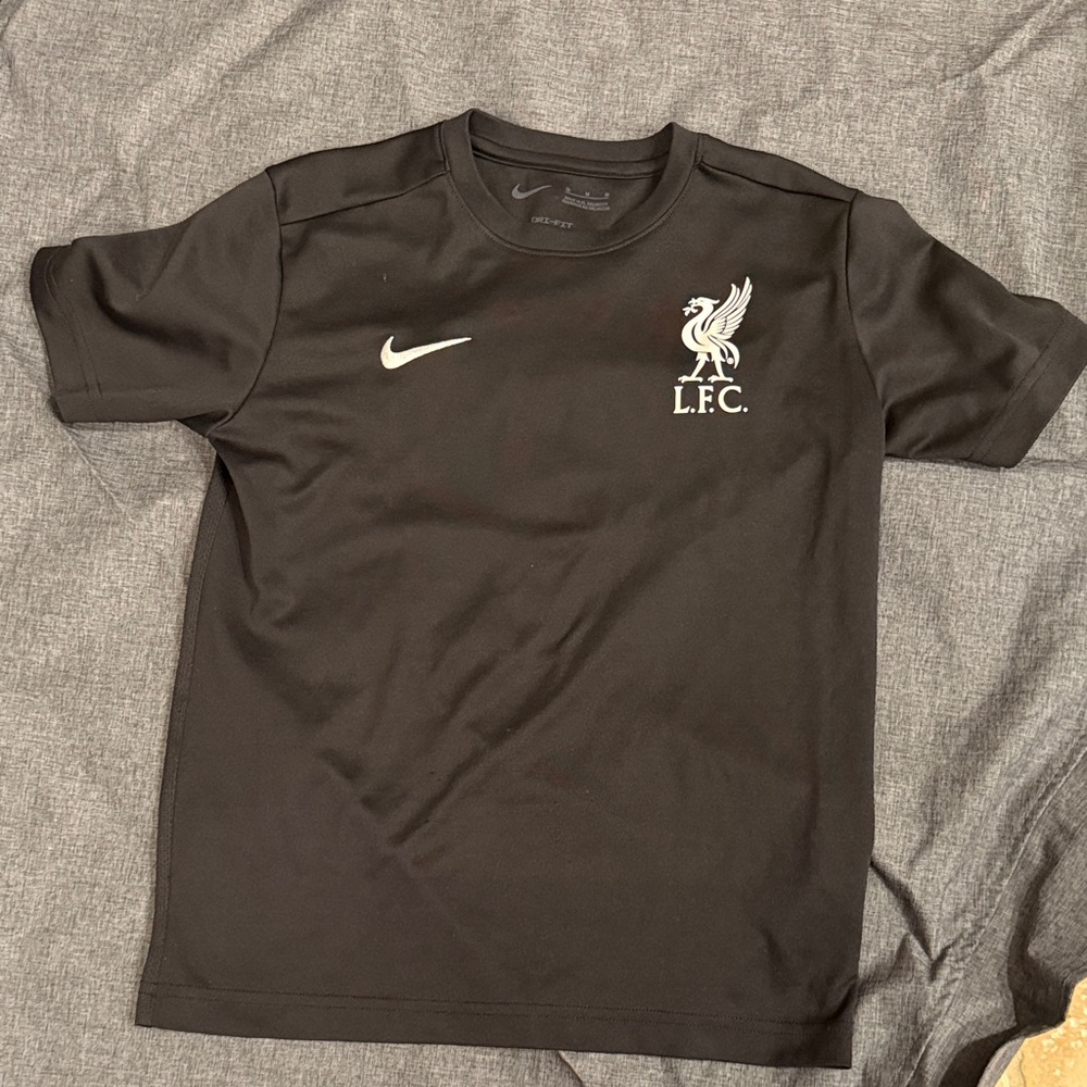 Black Nike L.F.C. Short Sleeve Dri-Fit Jersey Tee Shirt, kids medium